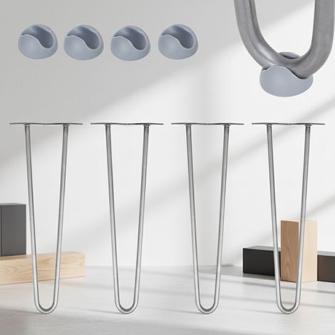 pieds de table 4 pcs. set Pieds en épingle à cheveux pieds en épingle à cheveux cadre de table chemins de table pieds table à manger Pieds de table en épingle à cheveux 2 montants acier - 86 cm