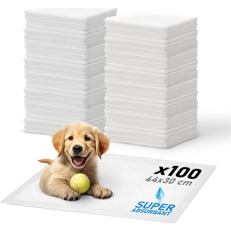 Iris Ohyama, Tapis d'entraînement pour chiots, avec 5 couches de protection anti-fuite, tapis d'incontinence super absorbant, pour chiens et chiots de 10 kg maximum - Pet Pad NS-100R, Blanc