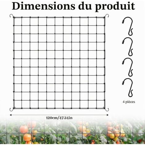 Grow Tent Mesh Netting 120 x 120 cm with Hooks (1/3)