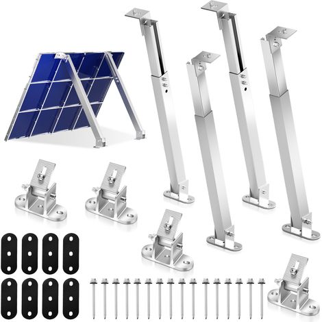 SWANEW Set di 4 staffe di montaggio per centrale elettrica da balcone Supporto regolabile per pannelli solari per impianti fotovoltaici Angolo di inclinazione 15-30°.