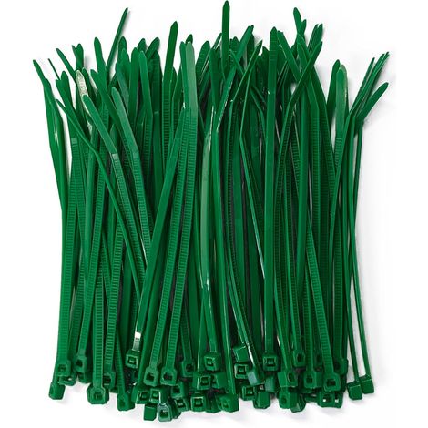 100pcs Serre Câble 100x2.5mm, Serflex Vert, Serre Cable Souple et Robuste Resistant à La Traction De 12kg, Durable Résistant au UV, Bricolage, Jardinage Collier De Usage En Intérieur Et Extérieur (1/5)