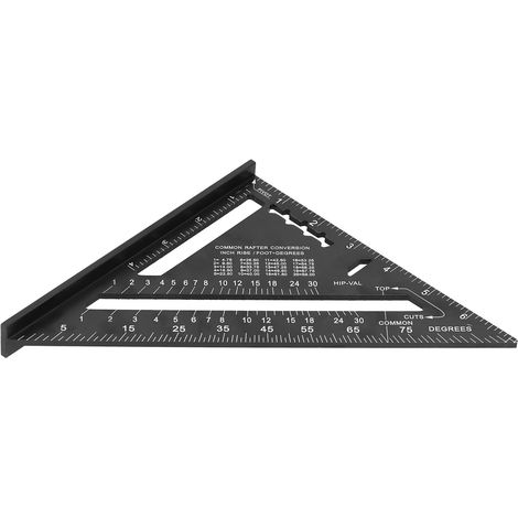 Règle triangulaire en alliage d'aluminium, outil de mesure industriel, équerre à onglet, 7 pouces, instrument de précision pour menuiserie et métallurgie. (1/5)