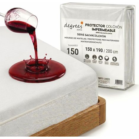 Protège-Matelas Imperméable en Éponge (135x190/200) – Alèse Drap-Housse Respirante, Anti-Acariens, Certifiée Oeko-Tex, Bonnet 32 cm, Lavable à 60°C (1/5)