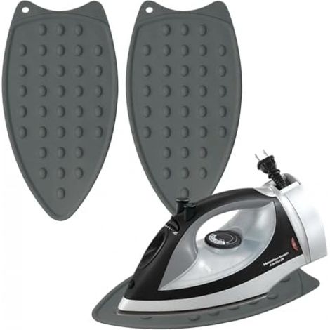 Support pour à Repasser et Tampon en anti-dérapante anti-glisse de tapis de résistant à la chaleur cmGris 27 x 14 cm 2pcs Fer Silicone Gris (1/5)