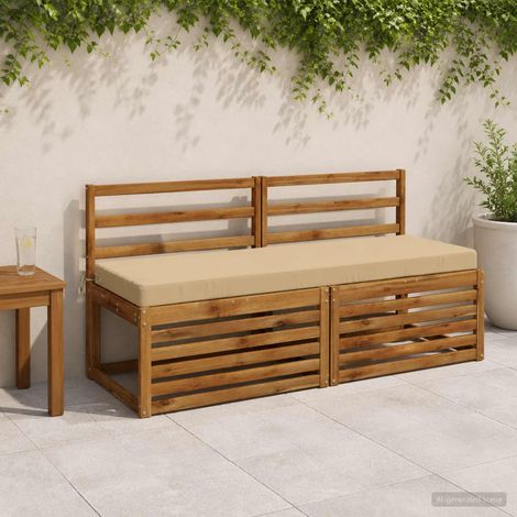 vidaXL Cojín de banco SOEST 100% Poliéster Beige 150 x 50 x 8 cm (1/5)