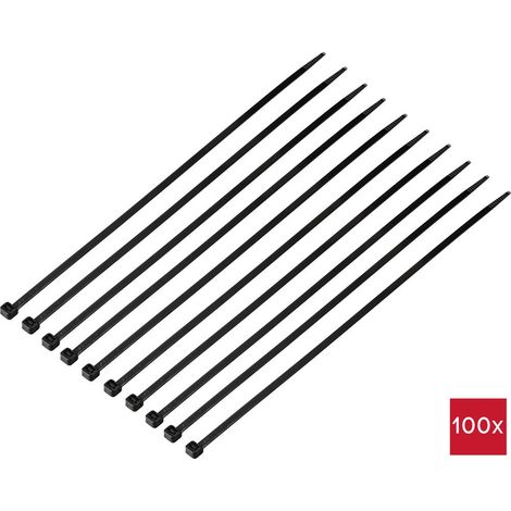 TRU COMPONENTS TC-12523680 Fascetta per cavi 300 mm 4.8 mm Nero 100 pz. (1/3)