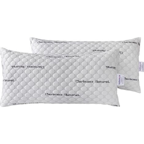 Oreiller à mémoire de Forme Carbone avec Flocons 100% viscoélastique. Tissu Strech en Carbone. Fermeté Moyenne - Haute, Gris (1/5)