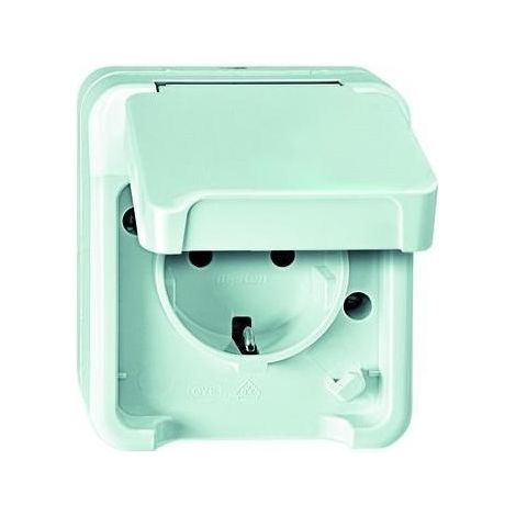 Merten SCHUKO-Steckdose mit erhöhtem Berührungsschutz, polarweiß, AQUASTAR MEG2300-8019 (1/5)