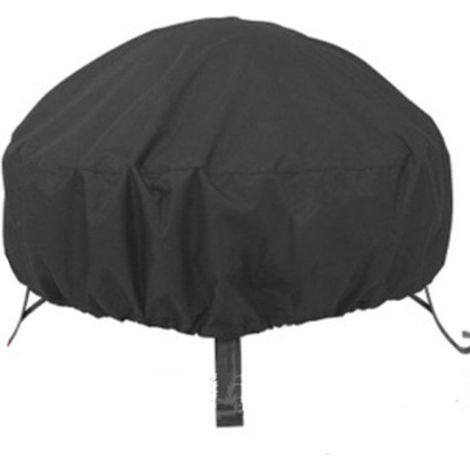 Housse de brasero - housse de brasero - housse de table de brasero - housse de protection - housse de brasero - housse de mobilier de jardin - 122 x 122 x 46 cm - fermeture à cordon - noir - tissu Oxf (1/5)