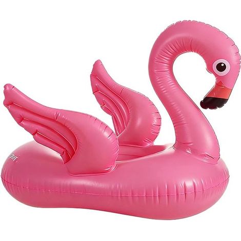 Flotador hinchable rosa con forma de flamenco para niños de 2 a 6 años, ideal para piscina y playa, 70 x 60 x 48 cm. (1/4)