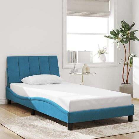 Estructura de cama sin colchón Hanko terciopelo azul 100x200 cm vidaXL (1/5)