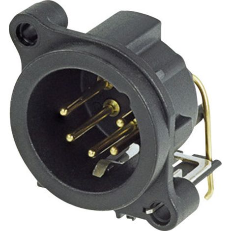 Neutrik NC5MAH XLR-Steckverbinder Flanschstecker, Kontakte gewinkelt Polzahl: 5 Schwarz 1 St.