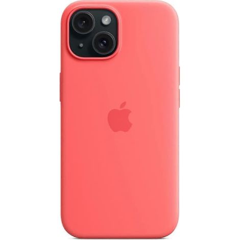 Coque pour iPhone 15, compatible MagSafe, en silicone, résistante aux rayures, rouge
