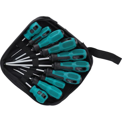 Jeu de 10 tournevis magnétiques, coffret de précision, fermeture aimantée, rangés en sachet polyéthylène. (1/5)