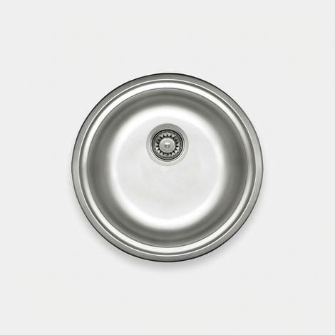 Lavello cucina tondo a incasso in acciaio inox con 1 vasca ⌀42 cm finitura satinato - Siwi