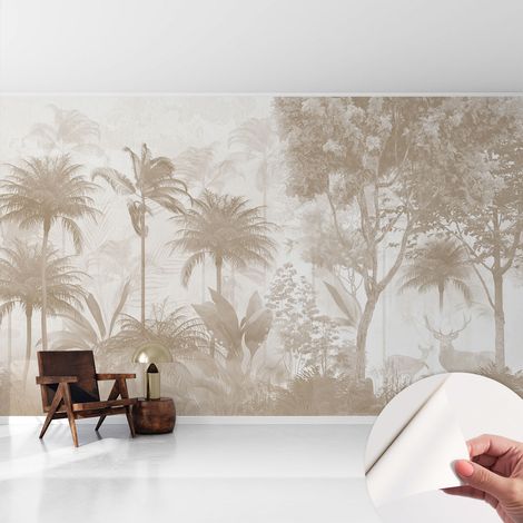 Papier peint autocollant avec imprimé décoratif pour salon et chambre à coucher Installation facile Paysage tropical 416x254 cm (1/5)