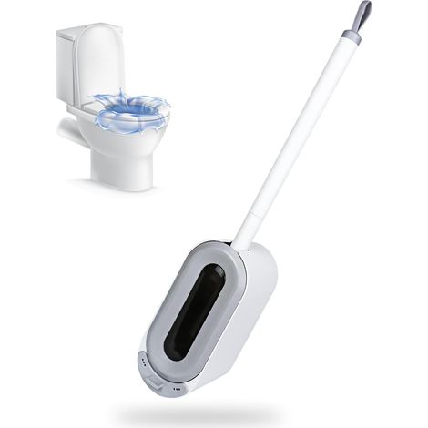Brosse WC Murale Gris Clair avec Couvercle – Nettoyage Hygiénique