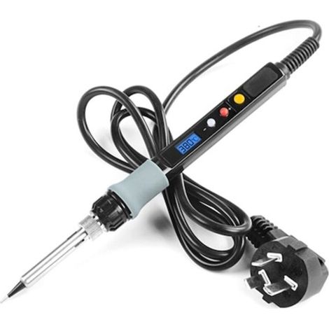 Kit de fer à souder 90 W à chauffage interne et affichage numérique LCD, pince à épiler semi-aluminium avec absorbeur d'étain, coffret à outils pour fer à souder avec thermostat réglable (1/5)