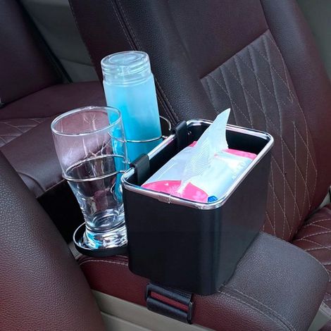 Organizador coche multifuncional para bebidas o almacenamiento de teléfono  Color: Negro