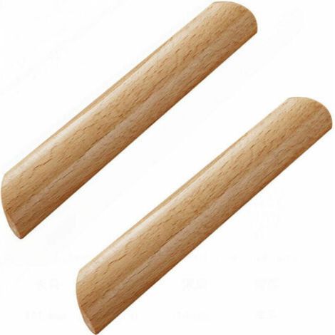 Set aus 10 fächerförmigen Möbel- und Schubladengriffen aus Holz mit einem Mittenabstand von 160 mm. (1/5)