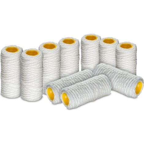 Cartouche filtrante pour filtre à eau en fil enroulé, 10 pièces de 12,7 cm avec perméabilité de 50 microns, mode pratique à usage unique (1/5)
