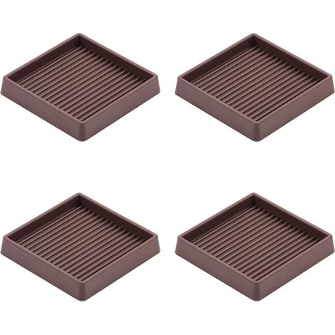 Gummirollen 7,6 x 7,6 cm, rutschfeste Möbelgleiter, rutschfeste Möbelfüße, rutschfeste Bodenschoner für Bett- und Sofastopper (braun, 4er-Set) (1/5)