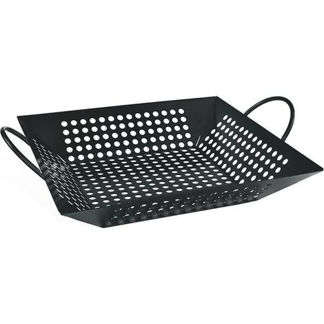 Robuster, antihaftbeschichteter Grillkorb aus Stahl für den Außenbereich, extra große quadratische Grillplatte für Gemüse, Hähnchen und Fleisch, unverzichtbares Küchenaccessoire - (1/5)