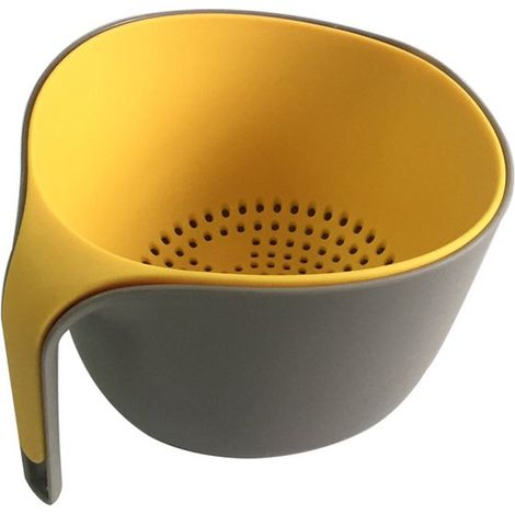 Colador triangular para asfalto, para lavar verduras y frutas, 2 piezas, amarillo, gris (1/5)