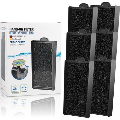 Lot de 6 filtres à Charbon Actif en Polyester pour Particules de saleté Fines, Charbon Actif pour décoloration/odeurs pour Filtre extérieur d'aquarium (1/5)