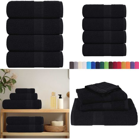 vidaXL Seiftücher 4 Stk. Schwarz 30x30 cm 360 g/m² 100% Baumwolle (1/5)