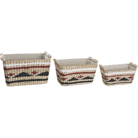 Set von 3 Polyesterfaser 39x27x24 Faser Polyester natürliches Material Multicoly Family Family Family Körbe und Kisten Details (1/3)