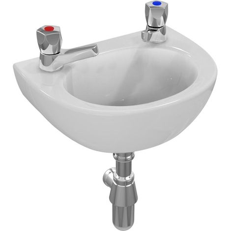 Armitage Shanks Sandringham 21 Wall Hung Handrinse Basin No Overflow 350mm Wide - 2 Tap Hole (1/2)