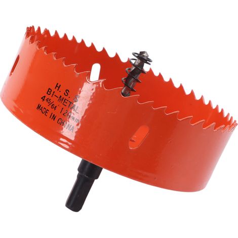 Scie-cloche bimétal HSS 120mm (4-45/64po) avec foret centre, coupe-perceuse acier rapide pour bois et plastique (1/5)