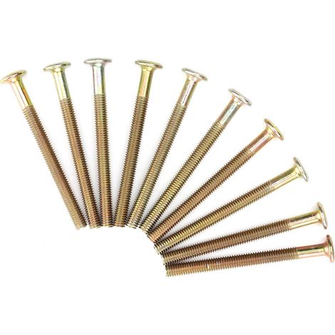 Lot de 10 Vis M6 Acier Carbone 70mm Boulons Mobilier avec Écrous Cylindriques 6mm Connecteurs Fixations (1/5)