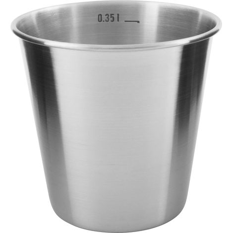 Tasse en acier inoxydable 350 ml - Tasse à paroi simple avec volume de 0,35 l et graduation du volume - Convient à un usage alimentaire, incassable, sans substances nocives - Ø 9,5 x 9 cm (1/2)