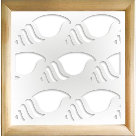HERMITCRAB - Modules décoratifs en bois et PVC - Dimension : 48x48 cm - Couleur : blanc