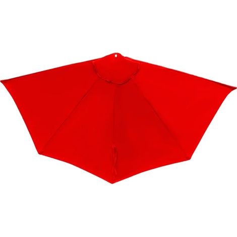 Toldo parasol, material impermeable, fácil instalación, rojo brillante, media sombrilla de 3 m (1/2)
