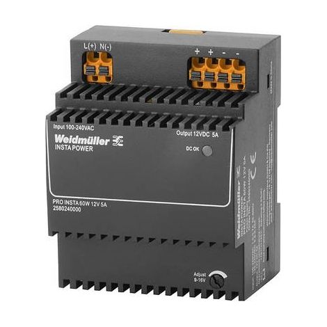 Weidmüller PRO INSTA 60W 12V 5A alimentación fiable