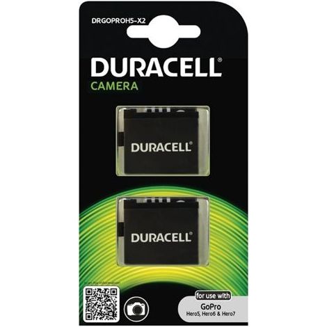 1x2 Duracell Li-Ion Akku 1250mAh für GoPro Hero 5/Hero 6/Hero 7