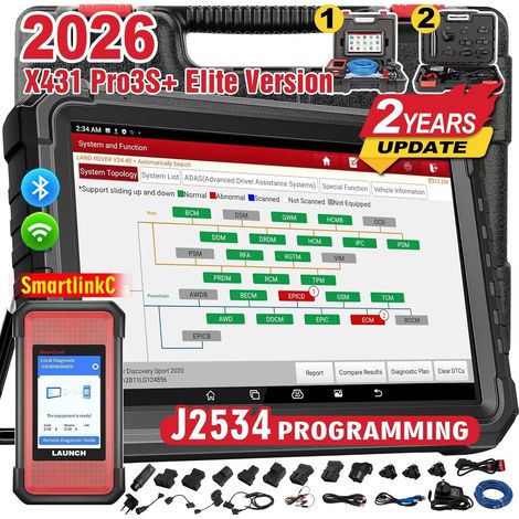 Valise de diagnostic auto multimarque LAUNCH X431 PRO3S+ Elite SmartLinkC 2.0 J2534 (1/5)