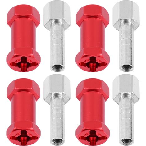 4 pièces moyeux hexagonaux 12mm en métal pour roues RC, adaptateurs pour D90 AX10 CC01 SCX10 F350 Crawler (25mm rouges) (1/5)