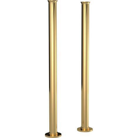 Old London Brushed Brass 660mm x 40mm Freestanding Bath Tap Standpipes - DA811 (1/2)