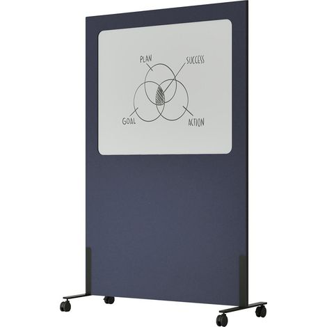Lavagna mobile/pannello acustico Silva - 200x120 cm - Blu (1/5)