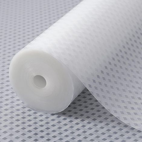 Revêtements d'étagère pour armoires de Cuisine, Revêtements de réfrigérateur Imperméable et résistant à l'huile, Tapis de tiroir Non adhésif EVA Doublure d'étagère antidérapant Transparent 44x1000cm (1/5)