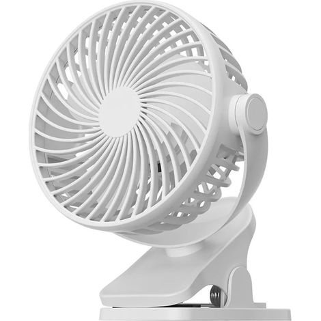 Questo ventilatore USB compatto è portatile, dotato di clip, offre tre velocità di ventilazione ed è ricaricabile, il che lo rende ideale per casa, ufficio, dormitorio e viaggi.