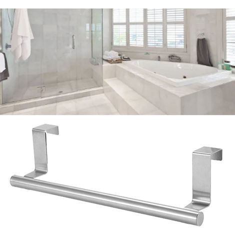 Porte-serviettes multifonctionnel en acier inoxydable, barre simple, sans perçage, salle de bain, 6,2 x 23,5 cm (1/5)