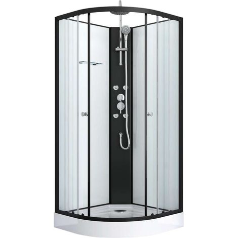 Komplettduschkabine RELOAD schwarz 90x90x225cm (1/2)
