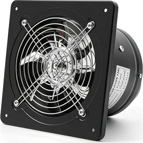 HAUTOUR Ventilateur Extraction Mural 19 x 19 x 13.5 cm Ventilateur d'extraction 220 m³/h Extracteur d'Air pour Grenier, Garage, Sous-sol, Atelier, Cuisine, Faible Consommation 40 W, Noir (1/5)