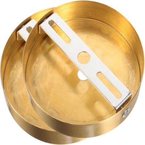 Plaque De Montage - Laiton Doré - Pour Lustre Applique Murale Et Plafonnier - Support De Suspension De Luminaire - Lot De 2