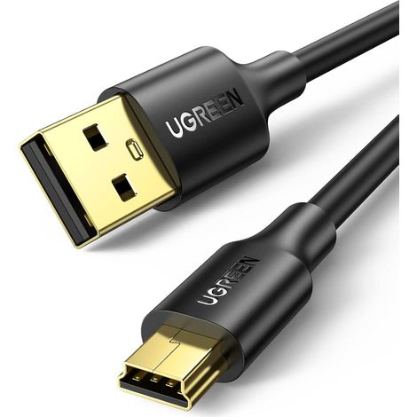 1M Mini USB 2.0 Cable Type A to Mini-B Charge and Sync Compatible with PS3 Controller TI 83 Calculator Canon EOS 700D Nikon D3100 Camera Hard Disk GPS Hero 4 Black (1/5)